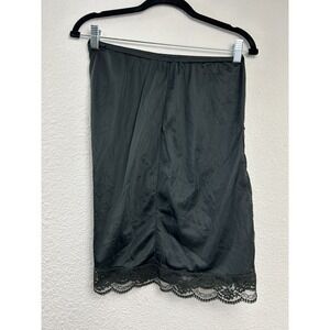 Vintage Olga Black Half Slip Size Large Style 937 Satin Lace